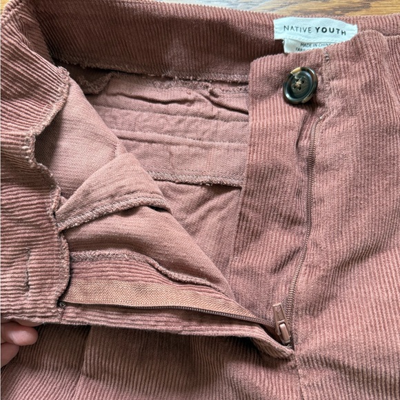 NWT NATIVE YOUTH Free People Wide Leg Pleated Corduroy Pants Baggy Oversized S - Picture 5 of 8